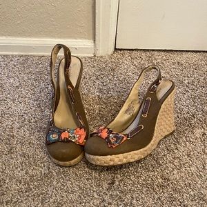 Cute Floral Wedge Heels